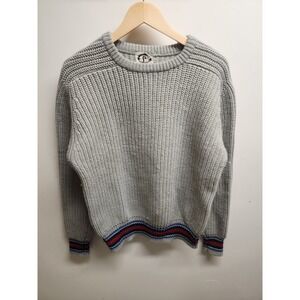 VINTAGE BERT Pulitzer 100% WOOL GREY CREWNECK SWEATER MEN‎ SIZE MEDIUM